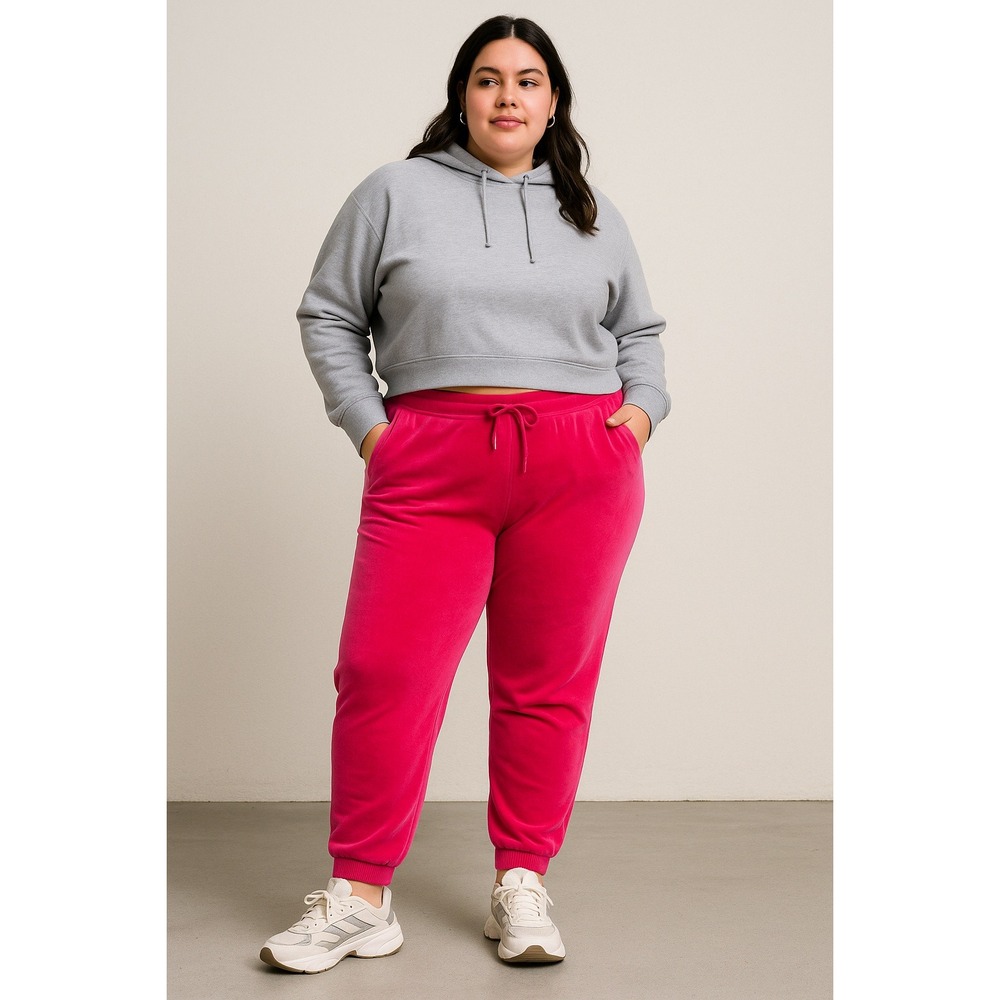 Juicy Couture Velour Jogger Pants XL Hot Pink Cotton Blend Stretch‎ Y2K Loungel